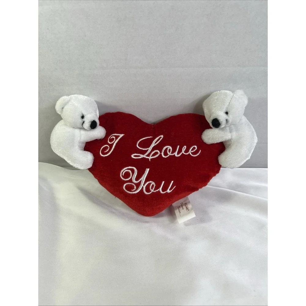 Vinatge Flomo Friends Forever Plush Heart Polar Bears I Love You Nostalgic